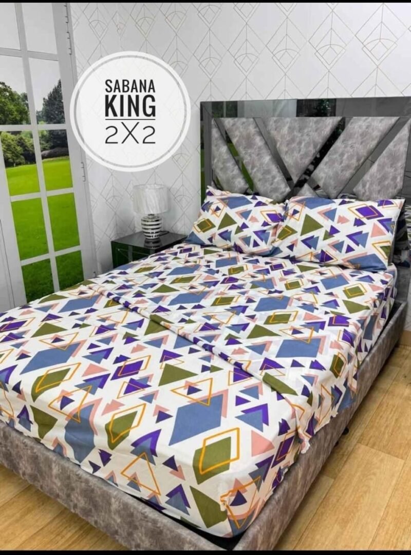 JUEGO DE SÁBANA KING - AZUL VERDE